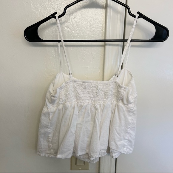 Abercrombie & Fitch White Spaghetti Strap Babydoll Tank Size Small Casual Blouse - Picture 5 of 6